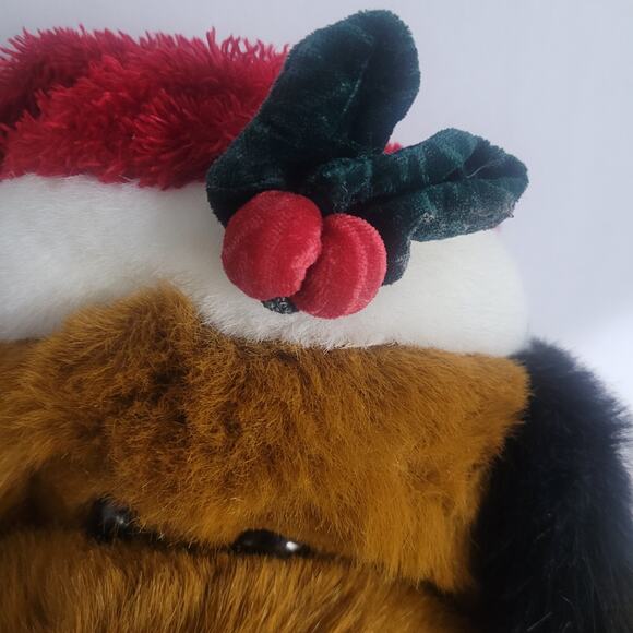 Golden Bear JCPenney Holiday Collection Santa Brown Dog Plush Hat & Scarf 24" - Picture 13 of 13